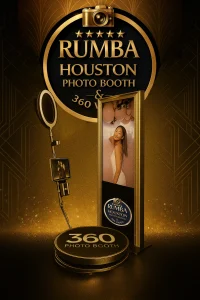 Luxurious event setup featuring the Mirror Booth and 360 Video Booth with elegant decor and ambient lighting.