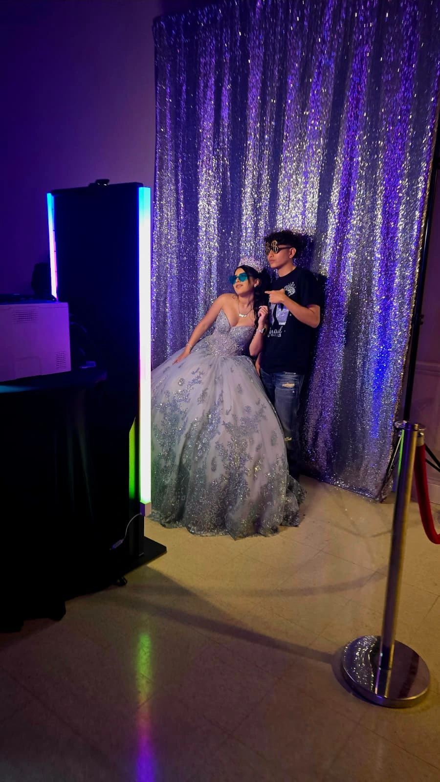 Quinceañera using photo booth in Houston